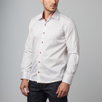 Reversible Cuff Dress Shirt // White + Red + Black Stars (2XL)