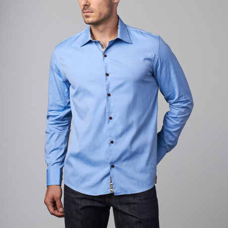 Celino // Reversible Cuff Dress Shirt // Denim Blue (S)