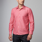 Reversible Cuff Dress Shirt // Pink + Red + White Squares (XL)