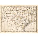 Texas Historical Map (18"W x 24"H // Paper)