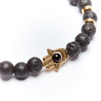 Lava Stone Hamsa Hand Bracelet