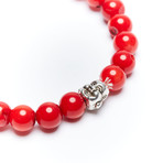 Jean Claude Jewelry // Coral Buddha Bracelet // Red