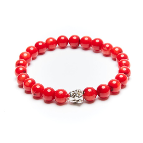Jean Claude Jewelry // Coral Buddha Bracelet // Red