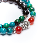 Jean Claude Jewelry // Double Wrap Turquoise + Agate Buddha Bracelet // Multicolor