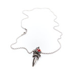 Jean Claude Jewelry // Eagle Eye Necklace // Silver + Red