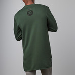 Double Panel Long-Sleeve Crewneck // Forest Green (M)