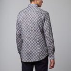 Bespoke // Long Sleeve Button Down Jacquard Shirt // Black Check (XL)