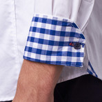 Long Sleeve Button Down Sateen Shirt // White (S)