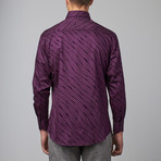 Bespoke Moda // Long Sleeve Button Down Print Shirt // Purple (S)