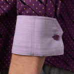 Bespoke Moda // Long Sleeve Button Down Print Shirt // Purple (M)