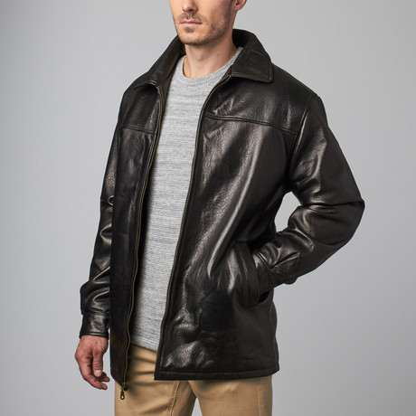 Tanners Avenue // Pebble Lamb Jacket // Black (XL)