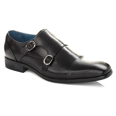 Milan Double Monk Strap Shoe // Black (US: 7)