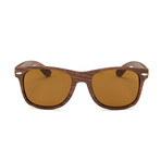 Unisex Aspen Sunglasses // Dark Wood Print (Brown Mirror Lens)