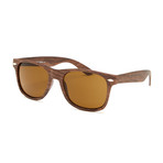 Unisex Aspen Sunglasses // Dark Wood Print (Brown Mirror Lens)