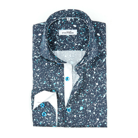 Galaxy Print Button-Up // Turquoise (S)