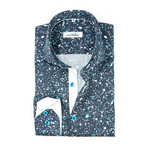 Galaxy Print Button-Up // Turquoise (XL)