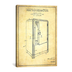 Refrigerator Vintage Patent Blueprint (26"W x 18"H x 0.75"D)