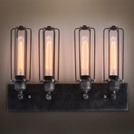 Linear Cage Vanity Sconce // 4 Arm