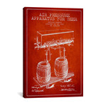 Beer Apparatus Red Patent Blueprint (26"W x 18"H x 0.75"D)