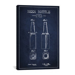 Beer Bottle Navy Blue Patent Blueprint (26"W x 18"H x 0.75"D)