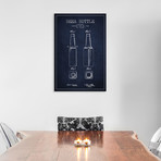 Beer Bottle Navy Blue Patent Blueprint (26"W x 18"H x 0.75"D)