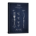 Fork Navy Blue Patent Blueprint // Aged Pixel (26"W x 18"H x 0.75"D)