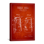 Beer Mug Red Patent Blueprint (26"W x 18"H x 0.75"D)