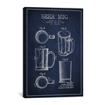 Beer Mug Navy Blue Patent Blueprint (26"W x 18"H x 0.75"D)