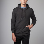 Brenton Zip Henley Hoodie // Heather Black (S)