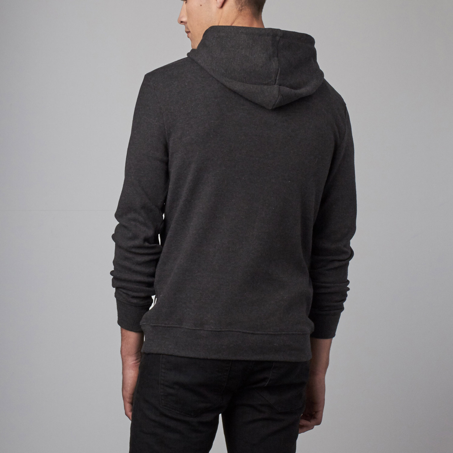 Brenton Zip Henley Hoodie // Heather Black (S) - Threads for Thought ...