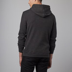 Brenton Zip Henley Hoodie // Heather Black (S)