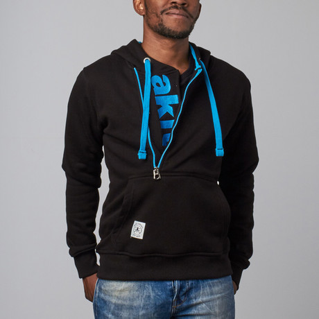 Akito Tanaka // Kapuzen Sweater // Black + Turquoise (S)