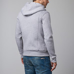 Akito Tanaka // Kapuzen Long Zip Sweater // Grey + White (XL)