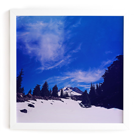 Mt Hood (White Framed Wall Art: 12"W x 12"H)