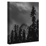 North Cascade Mountain Blizzard (Black Framed Wall Art: 12"W x 12"H)