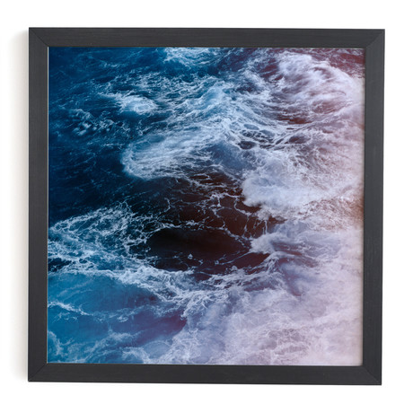 Big Sur Waves (Black Framed Wall Art: 12"W x 12"H)
