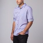 Long-Sleeve Woven Button-Up // Navy Diamonds (S)