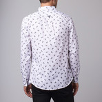 Long-Sleeve Woven Button-Up // White Small Paisley (S)