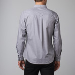 Long-Sleeve Woven Button-Up // Charcoal Dot Print (S)