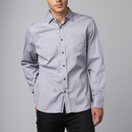 Long-Sleeve Woven Button-Up // Grey Jacquard (S)