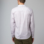 Smash Trends // Long-Sleeve Woven Button-Up // Purple Leaf Print (S)