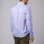 Long-Sleeve Woven Button-Up // Blue (S)