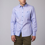 Long-Sleeve Woven Button-Up // Blue (S)
