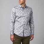 Long-Sleeve Woven Button-Up // White Paisley (S)