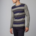 Horizontal Cable Stripe Sweater // Grey (S)