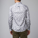 Long-Sleeve Woven Button-Up // White Paisley (S)