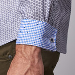 Long-Sleeve Woven Button-Up // Light Blue Paisley (S)