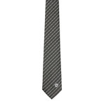Castor Stripe Silk Tie // Black