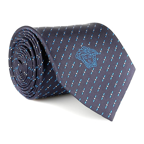 Thanatos Diamond Silk Tie // Dark Blue + Blue