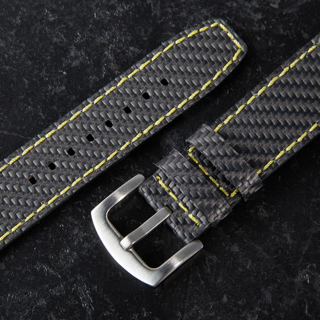 Apple Watch Strap // Carbon Fiber + Yellow (Regular)